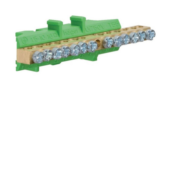 Hager KM13E Messingklemme, NZ-Zählertafel, PE, 13 Klemmstellen