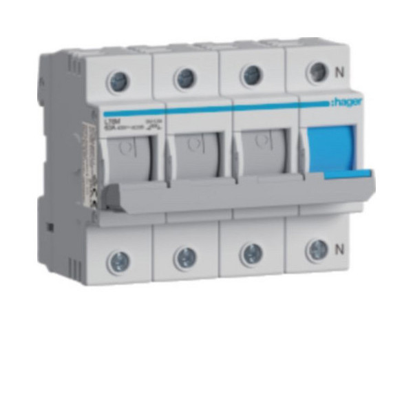Hager L76M Lasttrennschalter für Sicherungen D02 E18 63A AC400V 3poligN Hutschiene