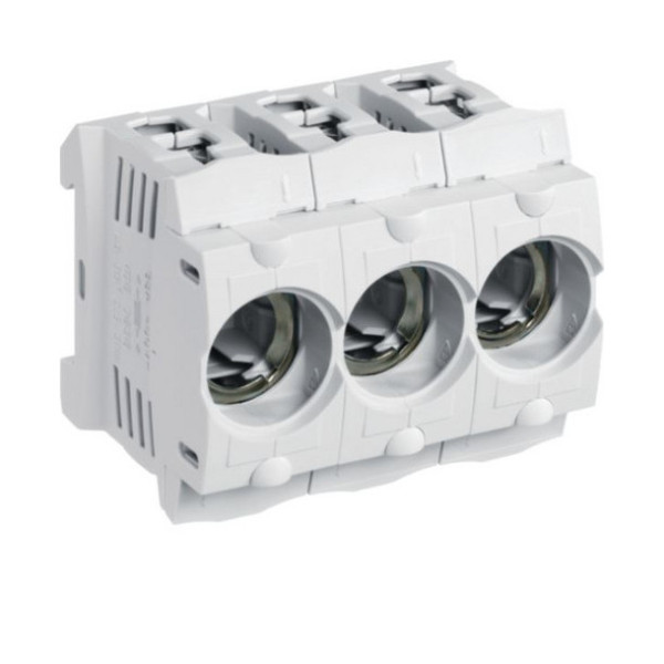 Hager LD046 Kunststoff-Sicherungssockel D02 E18 63A 3polig Hutschiene Rahmenklemme Abdeckung