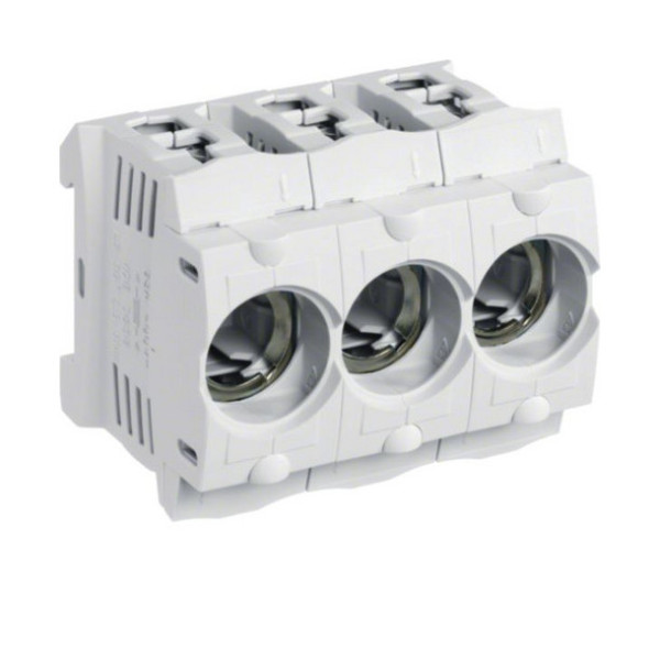 Hager LD047 Kunststoff-Sicherungssockel D01 E14 16A 3polig Hutschiene Rahmenklemme Abdeckung