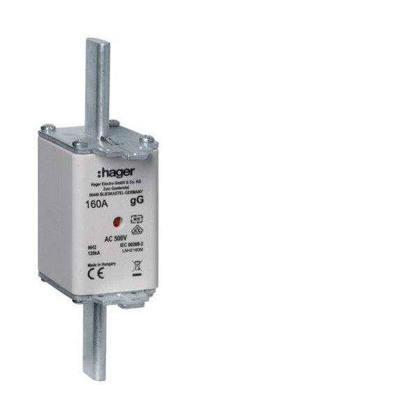 Hager LNH2160M NH-Sicherungseinsatz NH2C gG AC500V 160A Kombi-Melder mit Metall-Grifflasche