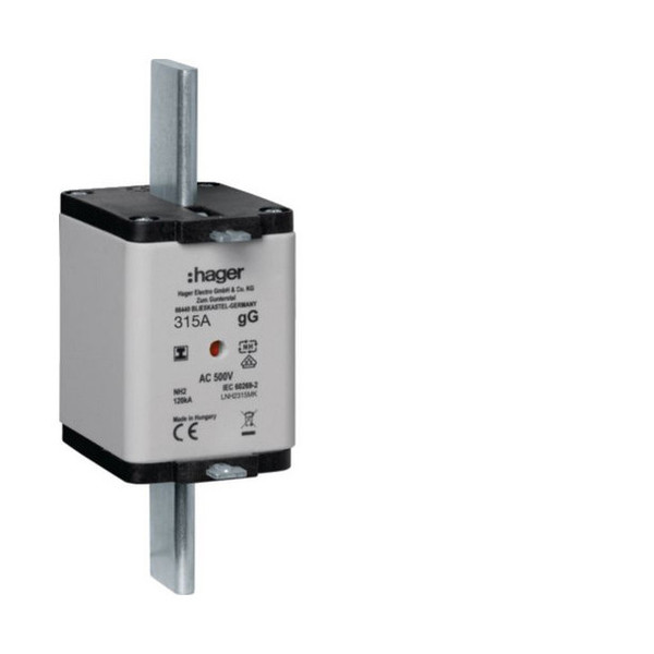 Hager LNH2315MK NH-Sicherungseinsatz NH2 gG 500V 315A Kombi-Melder mit isolierter Grifflasche