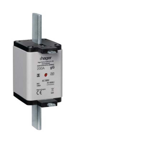 Hager LNH3200MK NH-Sicherungseinsatz NH3C gG 500V 200A Kombi-Melder mit isolierter Grifflasche