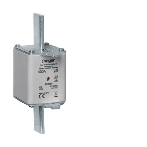 Hager LNH3400M NH-Sicherungseinsatz NH3C gG 500V 400A Kombi-Melder Grifflasche spannungsführend