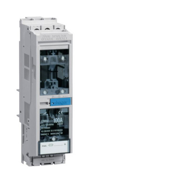 Hager LT0054 Sicherungslasttrennschalter LT NH000/40mm 100A, Rahmenklemme 50mm², Abgang unten