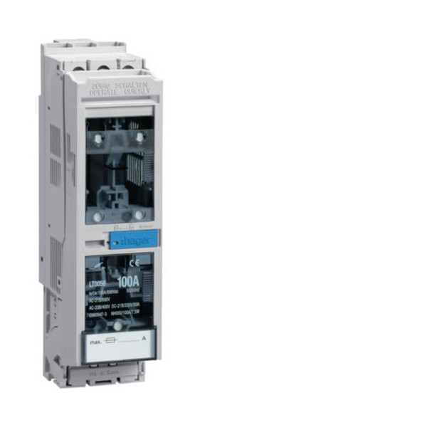 Hager LT0056 Sicherungslasttrennschalter LT NH000/60mm 100A, Rahmenklemme 50mm², Abgang unten