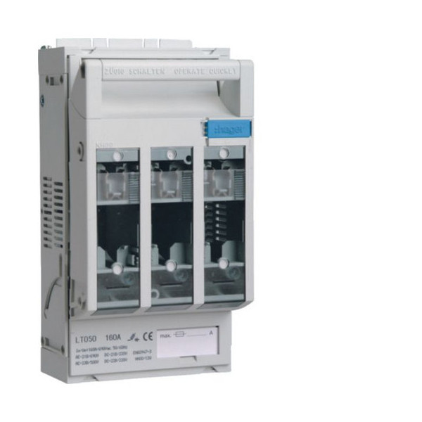 Hager LT050 Sicherungslasttrennschalter LT NH00 160A,Rahmenklemme 95mm², Hutschiene