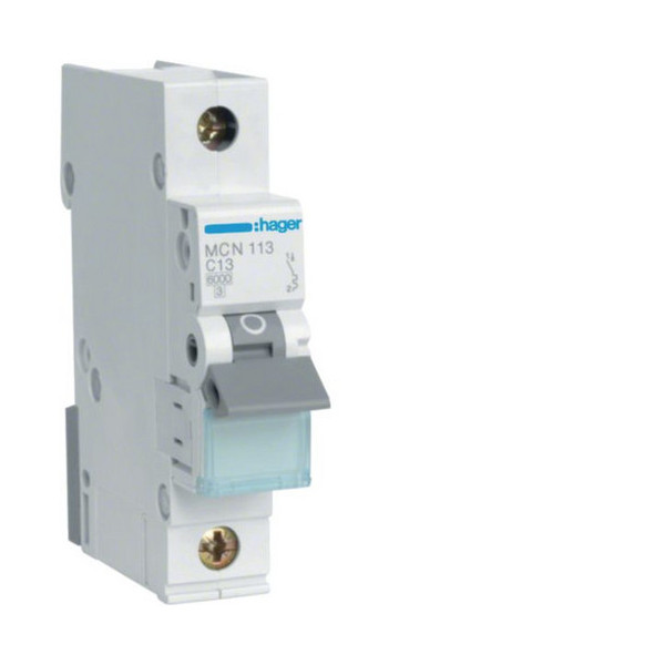 Hager MCN113 Leitungsschutzschalter 1 polig 6kA C-Charakteristik 13A 1 Modul