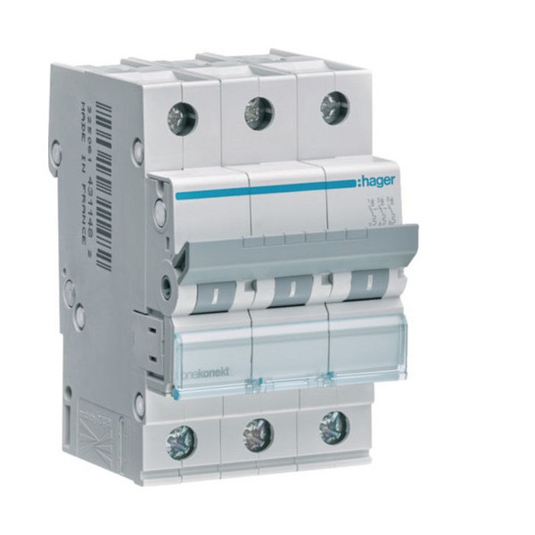 Hager MCN350 Leitungsschutzschalter 3 polig 6kA C-Charakteristik 50A 3 Module