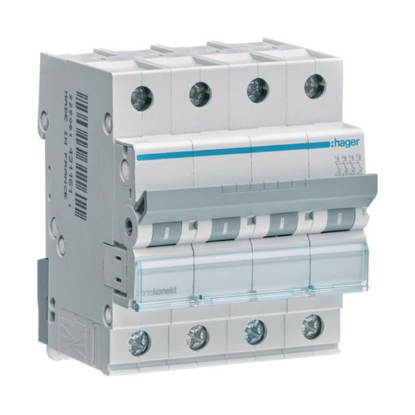 Hager MCN425 Leitungsschutzschalter 4 polig 6kA C-Charakteristik 25A 4 Module