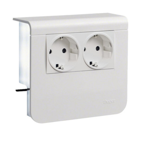 Hager SL200559009016 Geräteträger Std 2-fach vorverdrahtet Steckklemmen zu SL20x55mm verkehrsweiß