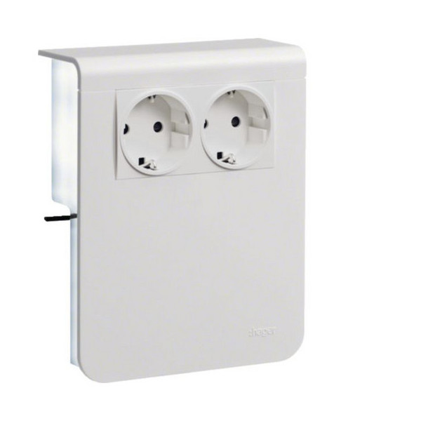 Hager SL201159009016 Geräteträger Std 2-fach vorverdrahtet Steckklemmen zu SL20x115mm verkehrsweiß