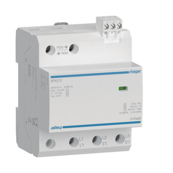 Hager SPA312 Überspannungsableiter T1T2T3 3P 12.5kA FM TN-C