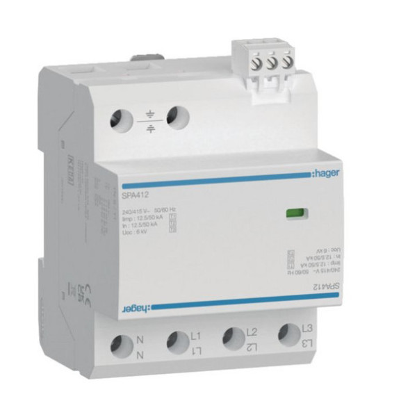 Hager SPA412 Überspannungsableiter T1T2T3 4P 12.5kA FM TNS/TT