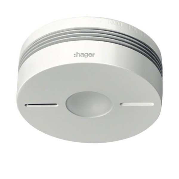 Hager TG551A Funk-Dualwarnmelder Komfort Q, IR- Alarmstopp, weiß