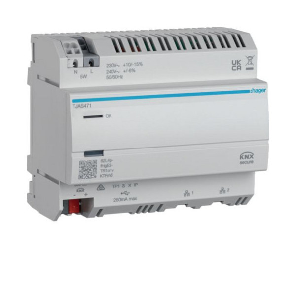 Hager TJAS471 domovea plus - Visualisierungsserver mit easy KNX, IoT und Matter-Standard
