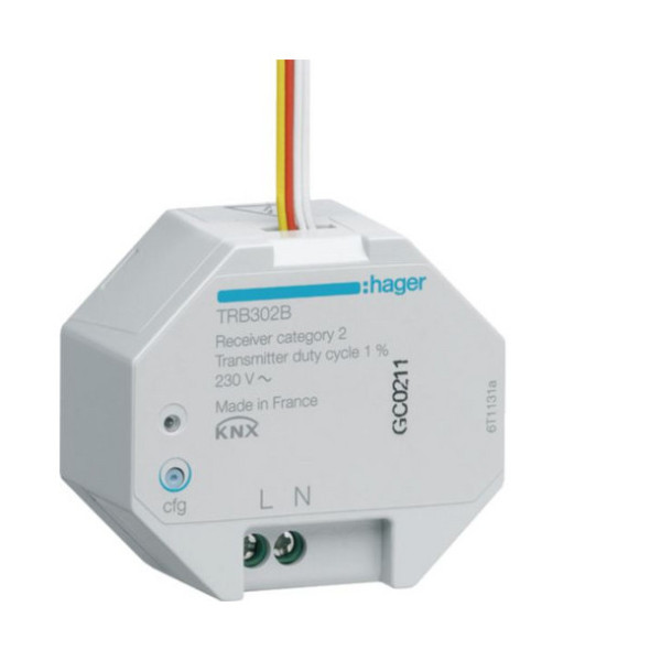 Hager TRB302B Funk Eingang Unterputz, 2 fach 230V, quicklink