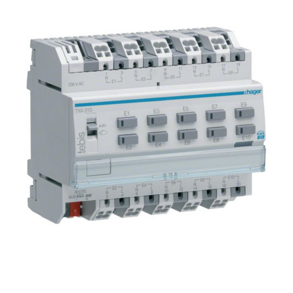 Hager TXA310 Binäreingang 10fach, 230V, REG, KNX