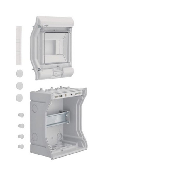 Hager VE106D Kleinverteiler, vector, APV, IP65, 6PLE, mit Einführungstüllen