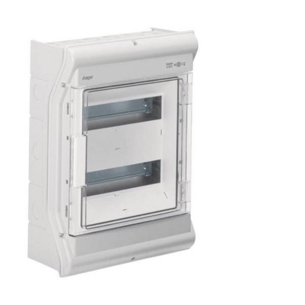 Hager VE212PN Kleinverteiler, vector, APV, IP65, 24PLE, UV-stabil, m. metr. Leitungseinführung