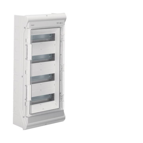 Hager VE412PN Kleinverteiler, vector, APV, IP65, 48PLE, UV-stabil, m. metr.Leitungseinführung