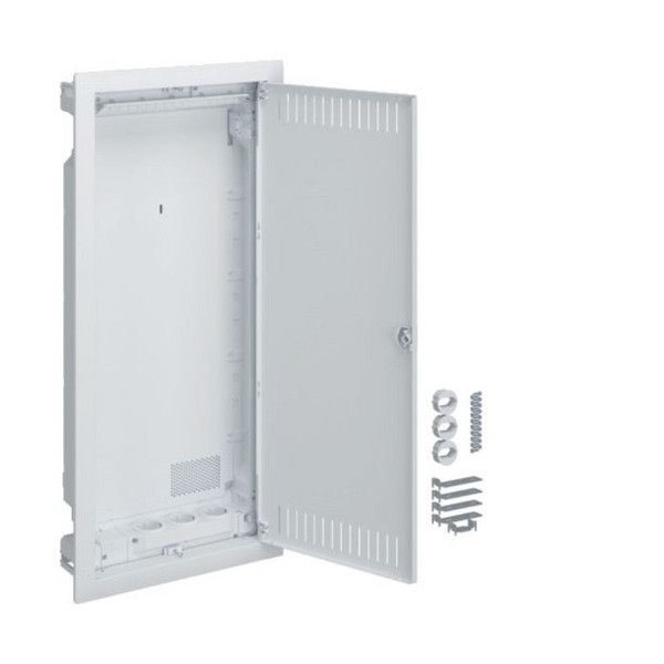 Hager VU48MMV Multimediaverteiler für Homeway, Unterputz, 4-reihig, geschlitzte Stahlblechtür