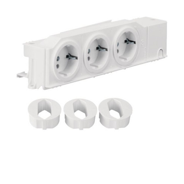 Hager VZ00AS Schuko-Steckdose, universal, 3fach drehbar, geschraubt, Hutschienenmontage