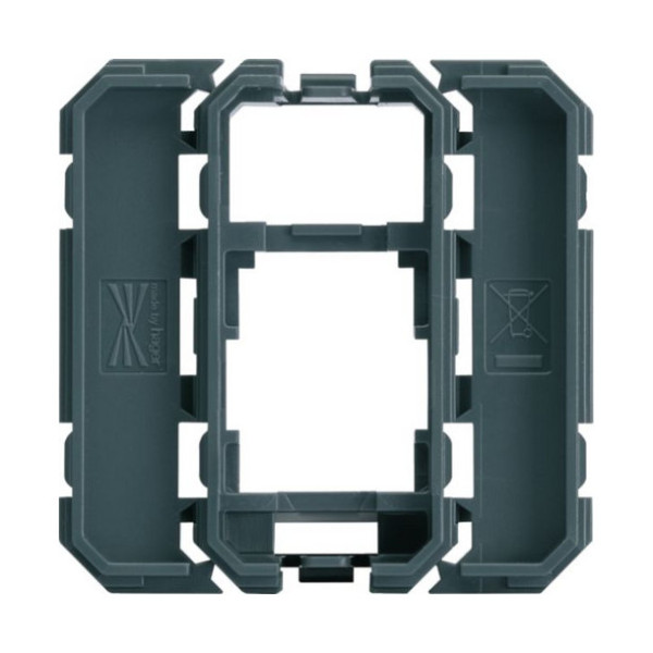 Hager WXF202 Keystone-Adapterrahmen 1xRJ45 19,3x14,8 mm, Modulbreite 22,5x45 oder 45x45 mm