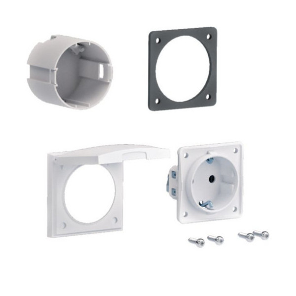Hager ZY02SD Bestückungspaket, universZ, 1xSchuko-Steckdose, für Steckdosenflansch