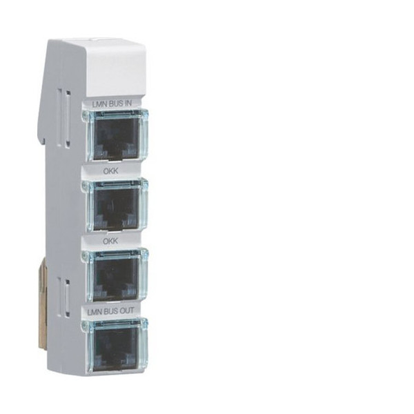 Hager ZZ12LMN04P LMN-Modul mit 4x RJ12-Buchsen, passiv ohne Spannungsversorgung, Breite 1 PLE