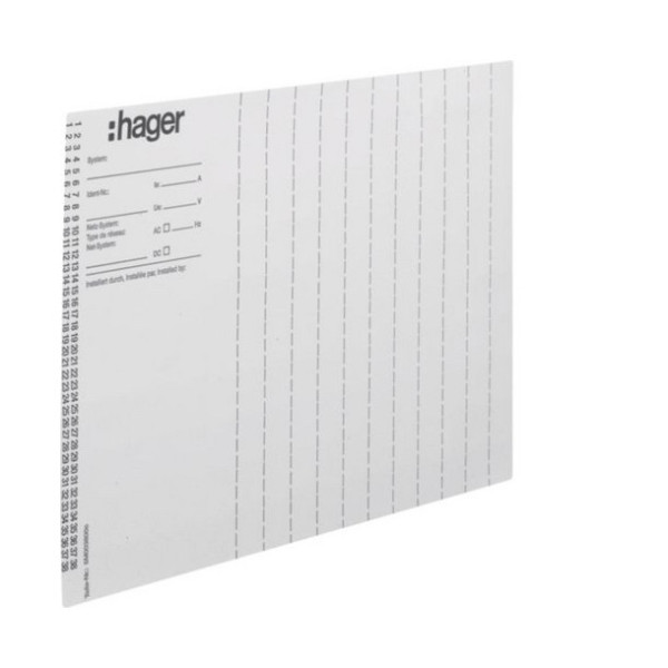 Hager ZZ90B Beschriftungsbögen, univers Z, Installationsnummer, DIN A4, 10 Stück