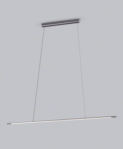 Helestra LEDA LED Pendelleuchte 14W dimmbar 90Ra warmweiss Titangrau eloxiert Aluminium satiniert 155cm