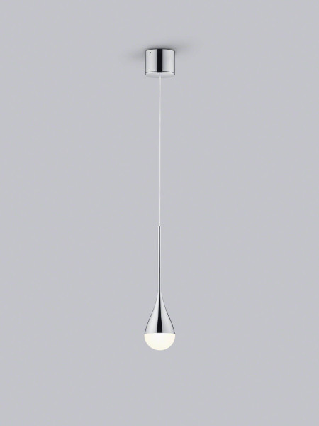 Helestra DUC LED Pendelleuchte 9W dimmbar IP44 90Ra warmweiss Chrom Aluminium satiniert Ø7cm