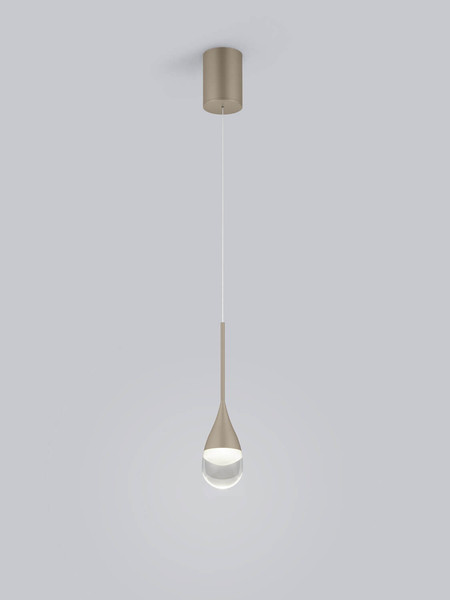 Helestra DEEP LED Pendelleuchte 9W dimmbar 90Ra warmweiss Coffee Aluminium Glas teilsatiniert Ø8cm