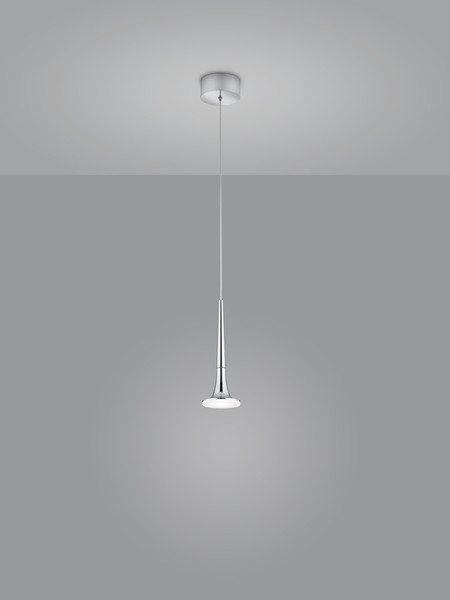 Helestra FLUTE LED Pendelleuchte 8W dimmbar 90Ra Warmweiss Chrom 16/2001.04