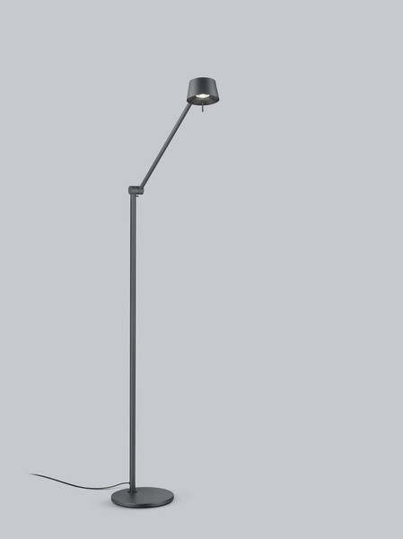 Helestra SEN LED Stehleuchte 7W dimmbar 90Ra warmweiss schwenkbar Mattschwarz Aluminium 166cm