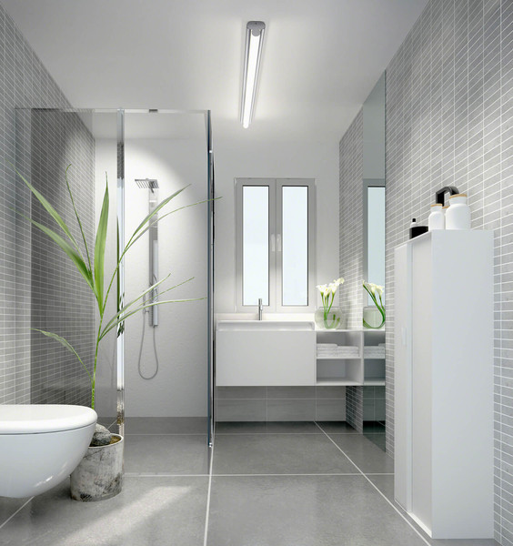 Helestra LOOM-2 LED Wandleuchte 20W IP44 90Ra Steuerbare Lichtfarbe, warm-/neutralweiss Chrom Stahl satiniert