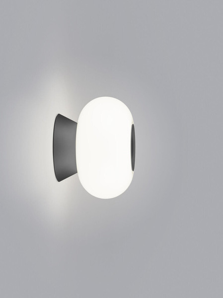 Helestra SAPO LED Wandleuchte 8W dimmbar 90Ra warmweiss Mattschwarz Aluminium Opalglas weiß