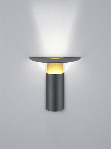 Helestra VIYA LED Wandleuchte 13W dimmbar 90Ra warmweiss Schwarz-Gold Aluminium