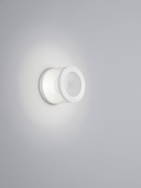 Helestra PORO LED Wandleuchte 7W dimmbar 90Ra warmweiss Mattweiß Aluminium klar