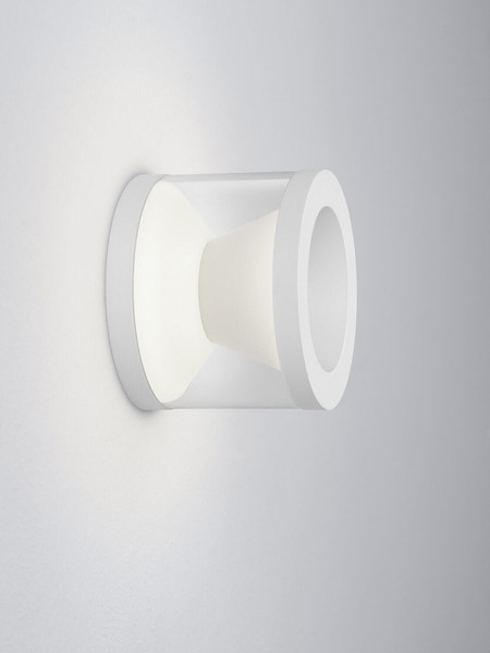 Helestra PORO LED Wandleuchte 7W dimmbar 90Ra warmweiss Mattweiß Aluminium klar