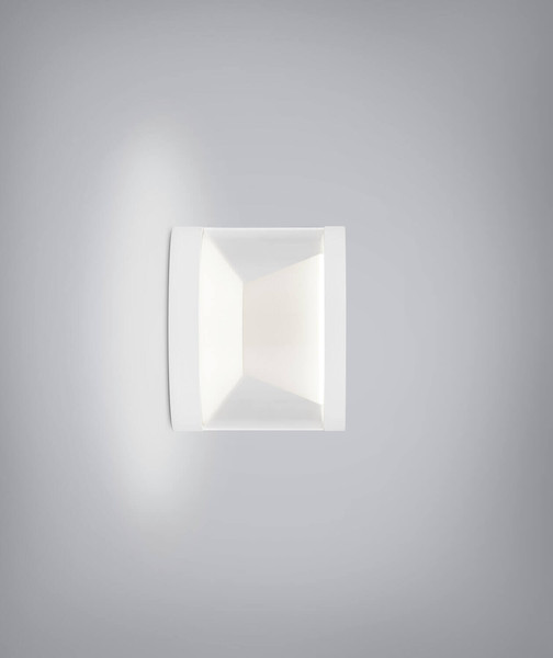 Helestra PORO LED Wandleuchte 7W dimmbar 90Ra warmweiss Mattweiß Aluminium klar