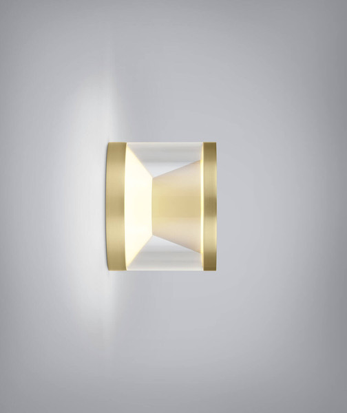 Helestra PORO LED Wandleuchte 7W dimmbar 90Ra warmweiss Mattgold Aluminium klar