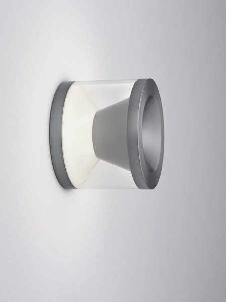 Helestra PORO LED Wandleuchte 7W dimmbar 90Ra warmweiss Titangrau eloxiert Aluminium klar