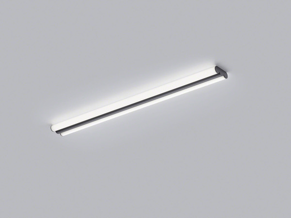Helestra LOOM LED Wand- und Deckenleuchte 36W IP44 90Ra Steuerbare Lichtfarbe, warm-/neutralweiss Mattschwarz Stahl satiniert
