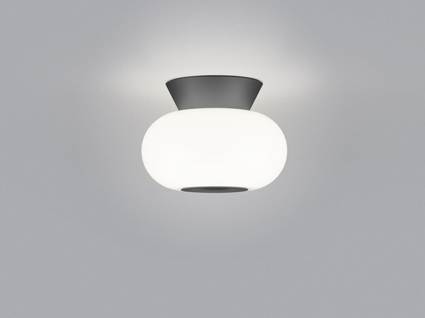 Helestra SAPO LED Deckenleuchte 12W dimmbar 90Ra warmweiss Mattschwarz Aluminium Opalglas weiß