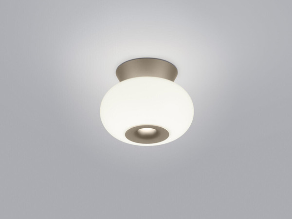 Helestra SAPO LED Deckenleuchte 12W dimmbar 90Ra warmweiss Coffee Aluminium Opalglas weiß