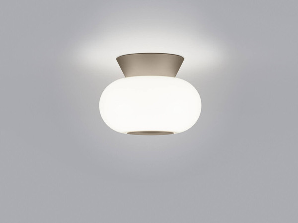 Helestra SAPO LED Deckenleuchte 12W dimmbar 90Ra warmweiss Coffee Aluminium Opalglas weiß