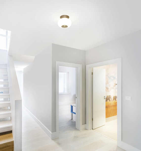 Helestra SAPO LED Deckenleuchte 12W dimmbar 90Ra warmweiss Coffee Aluminium Opalglas weiß