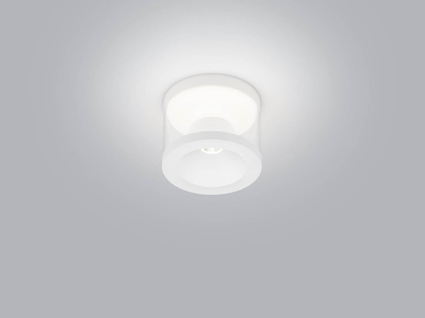 Helestra PORO LED Deckenleuchte 10W dimmbar 90Ra warmweiss Mattweiß Aluminium klar